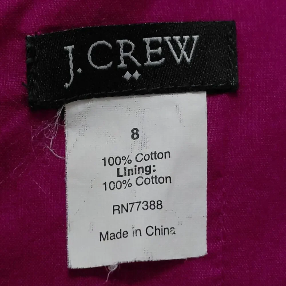J.Crew Pink A-Line Knee Length Lined Dress Women Size 8